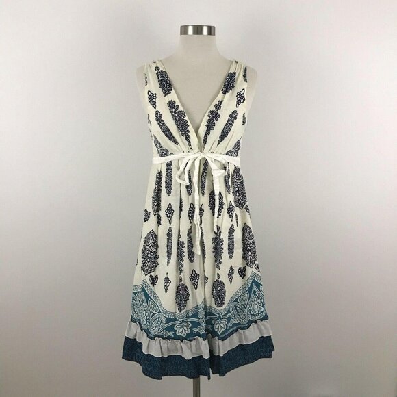 Y Apparel Womens Medium Dress Deep V Neck Back Ruffle Layered Hem - Picture 1 of 5